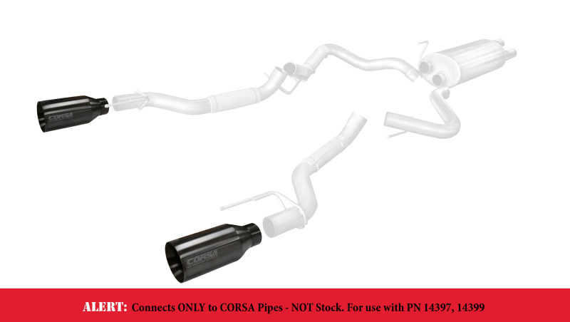 Ford F-150 Raptor Performance Exhaust - CORSA Performance - Tip Kit with 3in Inlet / 5in Outlet - Gunmetal Black - `17-`20